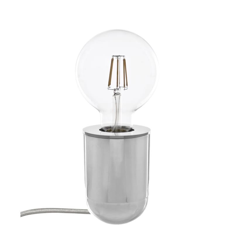 Luminaire - Lampes de table - Lampe de table Nara argent métal / Applique - H 10 cm - Pop Corn - Nickel poli - Laiton massif finition nickel poli