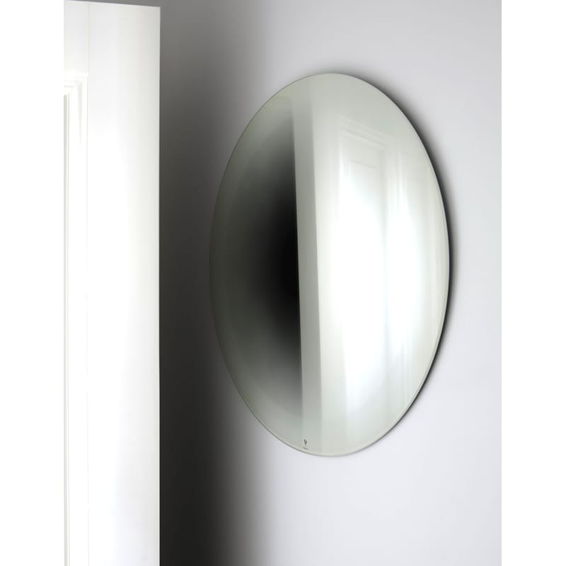 Mobilier - Miroirs - Miroir mural Fading Small verre blanc / Ø 55 cm - ENOstudio - Blanc - Argent, Verre