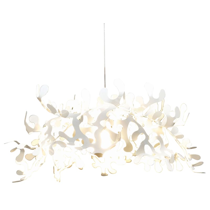 Lighting - Pendant Lighting - Leaves Pendant metal white Ø 55 cm - Lumen Center Italia - White - Lacquered metal