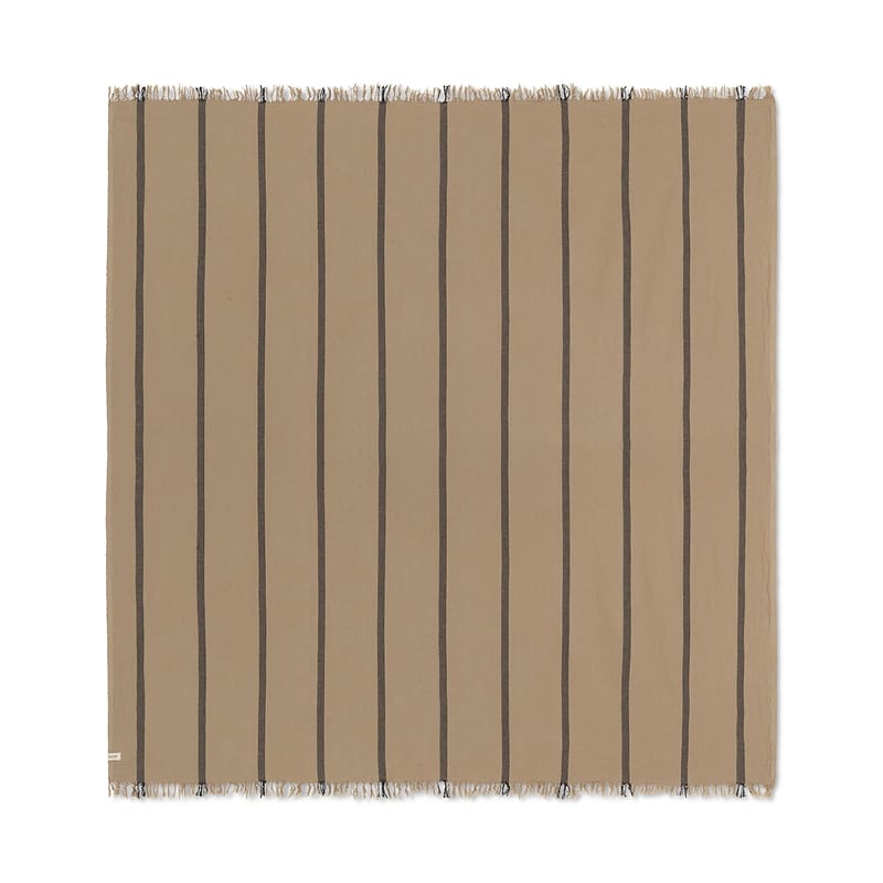 Accessoires - Spiele und Freizeit - Picknick-Decke Yard Picnic textil beige / 180 x 180 cm - Tragriemen - Ferm Living - Sand / Schwarz - Organische Baumwolle