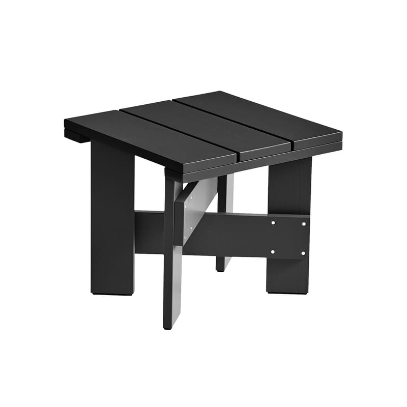 Mobilier - Tables basses - Table basse Crate Outdoor bois noir / Gerrit Rietveld, 1934 - 49,5 x 49,5 x H 45 cm - Hay - Noir - Pin massif