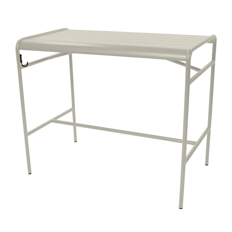 Mobilier - Mange-debout et bars - Table haute Luxembourg métal gris / 4 personnes - 126 x 73 cm - Aluminium - Fermob - Gris argile - Aluminium laqué