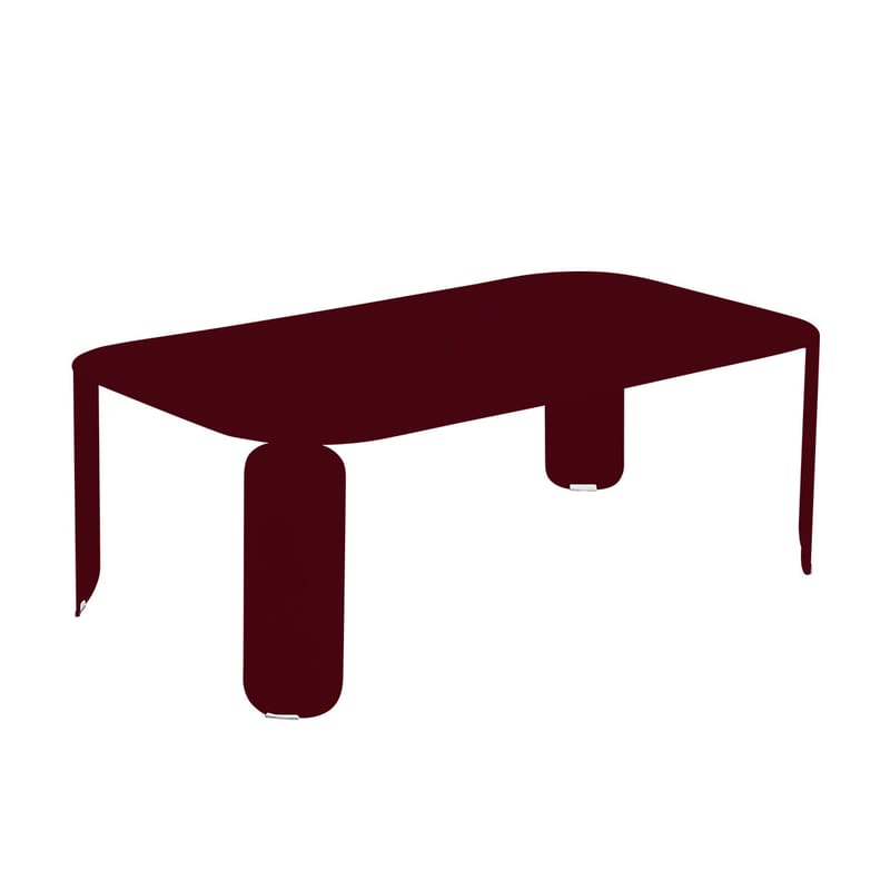 Arredamento - Tavolini  - Tavolino Bebop metallo rosso / 120 x 70 x H 42 cm - Fermob - amarena - Acciaio, Alluminio