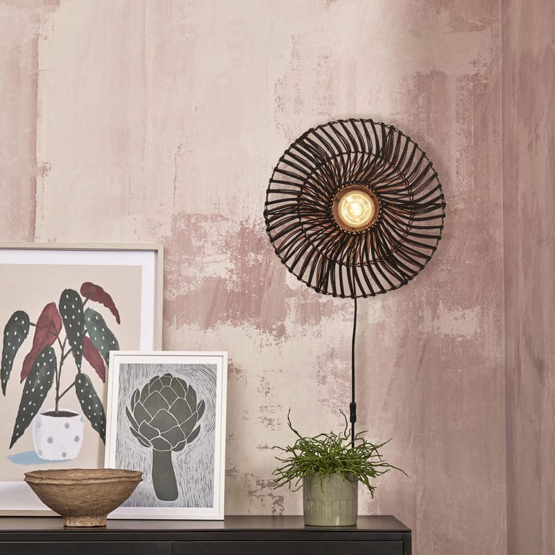 GOOD&MOJO Zanzibar Flat Wall light with plug black Made In Design UK