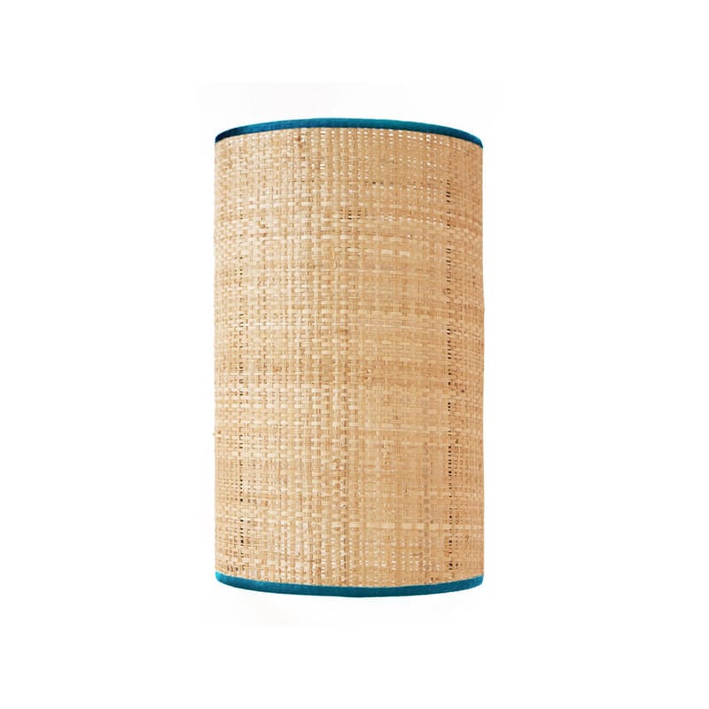 Éco Design - Production locale - Applique Spérone céramique fibre végétale beige / Rabane - Non électrifiée - Maison Sarah Lavoine - Bleu Sarah / Naturel - Rabane naturelle, Tissu