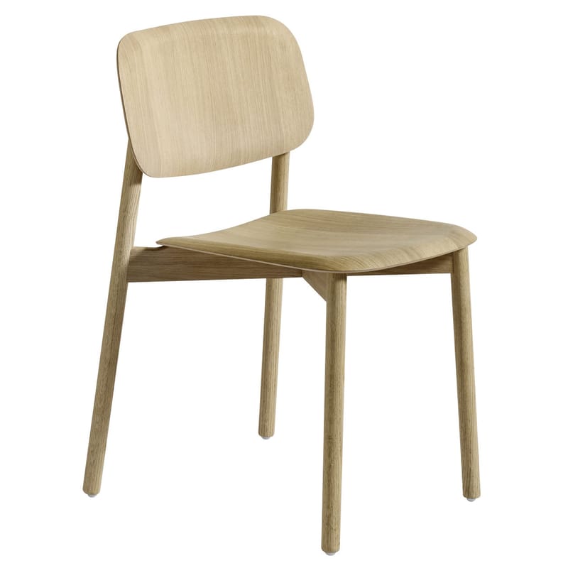 Mobilier - Chaises, fauteuils de salle à manger - Chaise Soft Edge 12 bois naturel - Hay - Chêne naturel - Chêne massif, Contreplaqué de chêne moulé