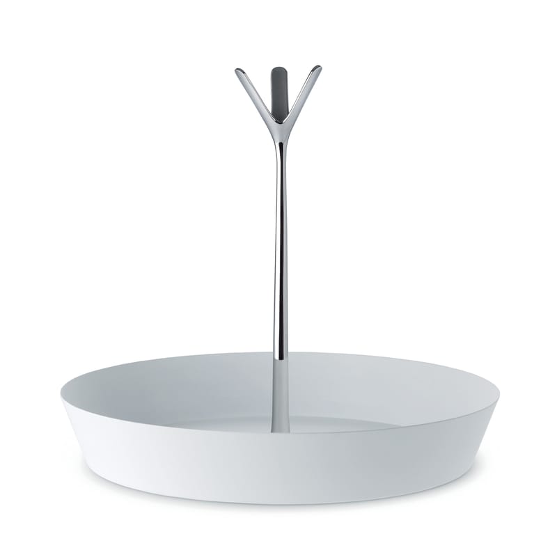 Table et cuisine - Corbeilles, centres de table - Porte-fruits Tutti Frutti métal blanc / Ø 29,5 cm - Alessi - Blanc - Acier laqué époxy