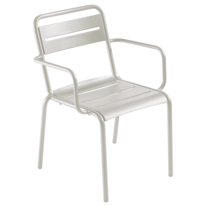 Möbel - Stühle  - Stapelbarer Sessel Star metall weiß / Metall - Emu - Weiß, matt - Galvanisiertes Blech, gefirnister Stahl