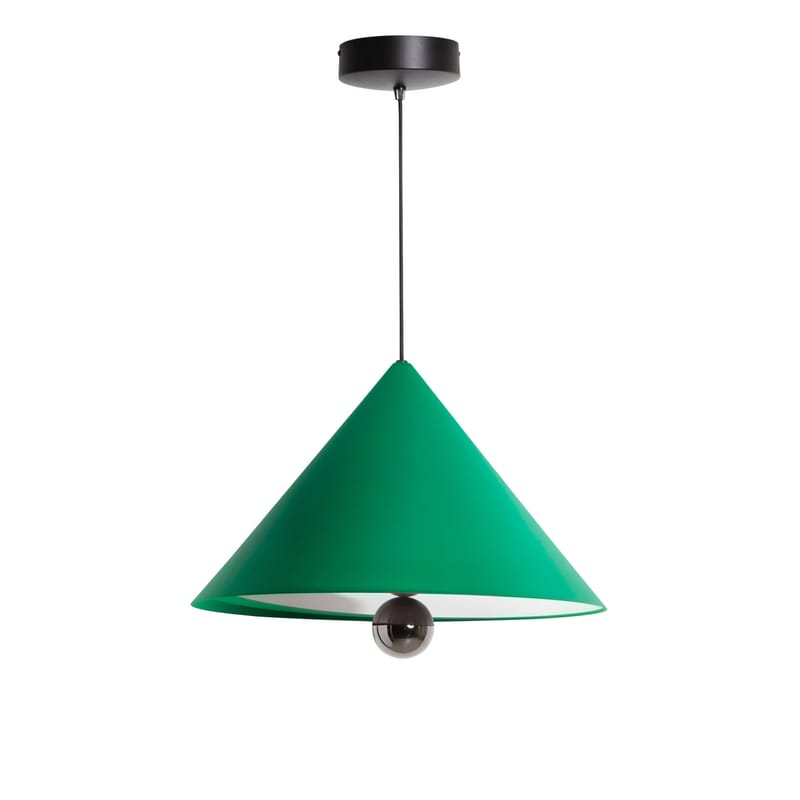 Luminaire - Suspensions - Suspension Cherry Large métal vert / LED - Ø 50 x H 38 cm - Petite Friture - Vert menthe / Sphère titanium - Aluminium