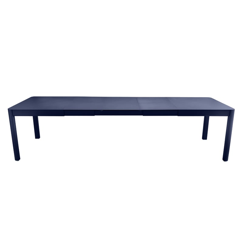 Jardin - Tables de jardin - Table à rallonge Ribambelle XL métal bleu /  149/299 x 100 cm - 6 à 14 personnes - Fermob - Bleu Abysse - Aluminium