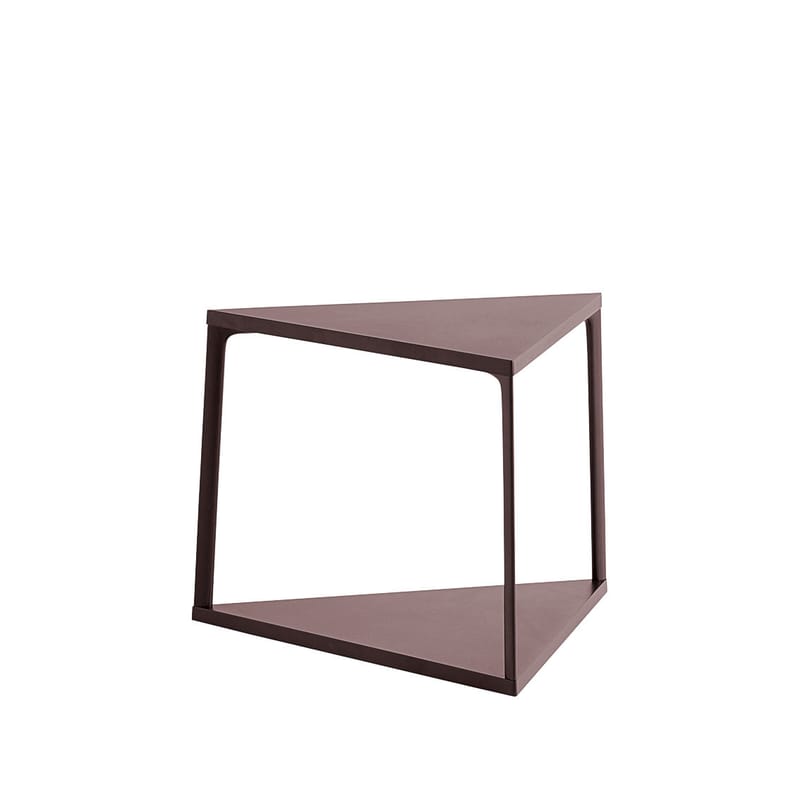 Mobilier - Tables basses - Table d\'appoint Eiffel métal bois rouge marron / Triangle - L 52 x H 38 cm - Hay - Brique foncé - Aluminium laqué, MDF laqué