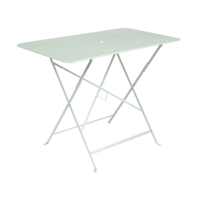 Jardin - Tables de jardin - Table pliante Bistro métal vert / 97 x 57 cm - 4 personnes - Trou parasol - Fermob - Menthe glaciale - Acier laqué