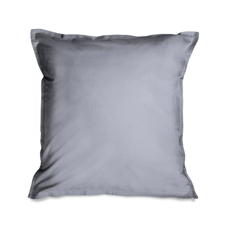 Décoration - Textile - Taie d\'oreiller 65 x 65 cm  tissu gris / Percale lavée - Au Printemps Paris - 65 x 65 cm / Gris - Percale de coton lavée