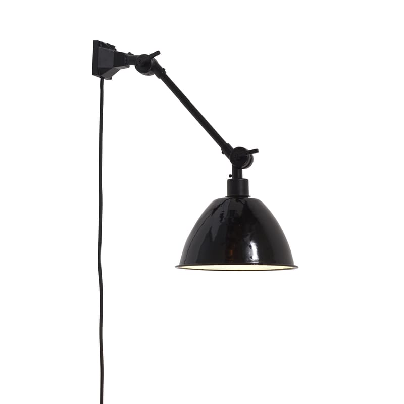 Luminaire - Appliques - Applique avec prise Amsterdam Small métal noir / Abat-jour métal - L 60 cm - It\'s about Romi - Noir - Fer