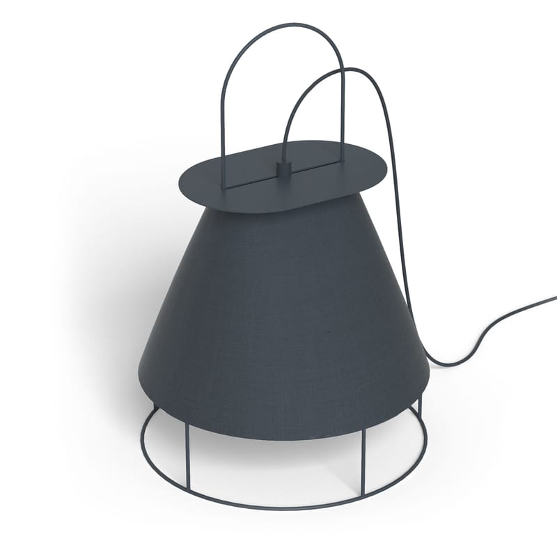 Luminaire - Lampes de table - Baladeuse Claude métal tissu gris / à poser ou suspendre - Hartô - Gris Ardoise - Métal laqué, Tissu polyester