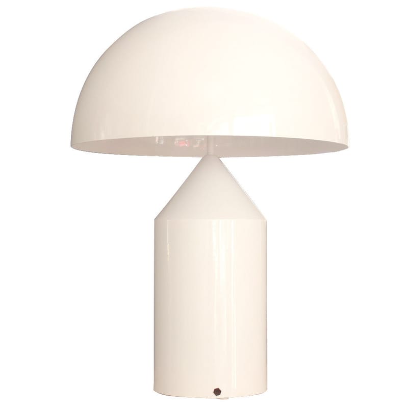 Illuminazione - Lampade da tavolo - Lampada da tavolo Atollo Large metallo bianco - O luce - Bianco - alluminio verniciato