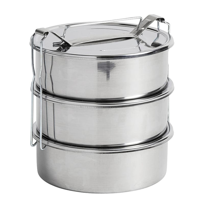 Table et cuisine - Boîtes et conservation - Lunch box Pinic métal / 3 compartiments - Ø 18 cm - Hay - 3 compartiments / Acier - Acier inoxydable