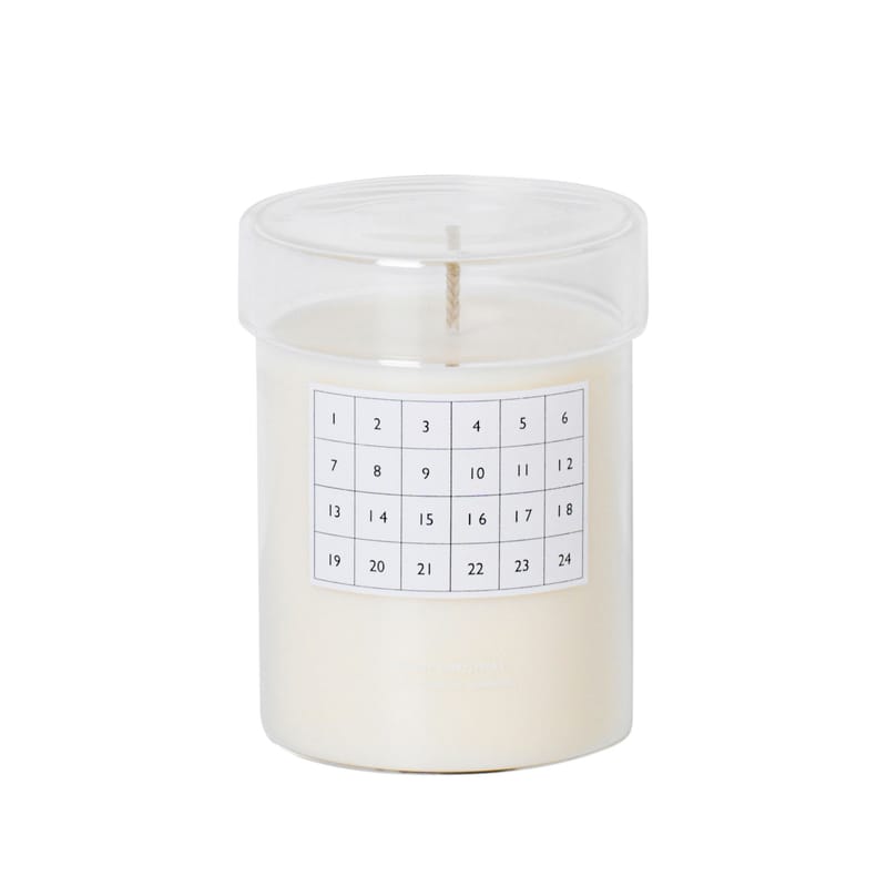 Dekoration - Kerzen, Kerzenleuchter und Windlichter - Parfumierte Kerze Cannelle glas weiß / Adventskalender - Ferm Living - Weiß - Glas, Wachs