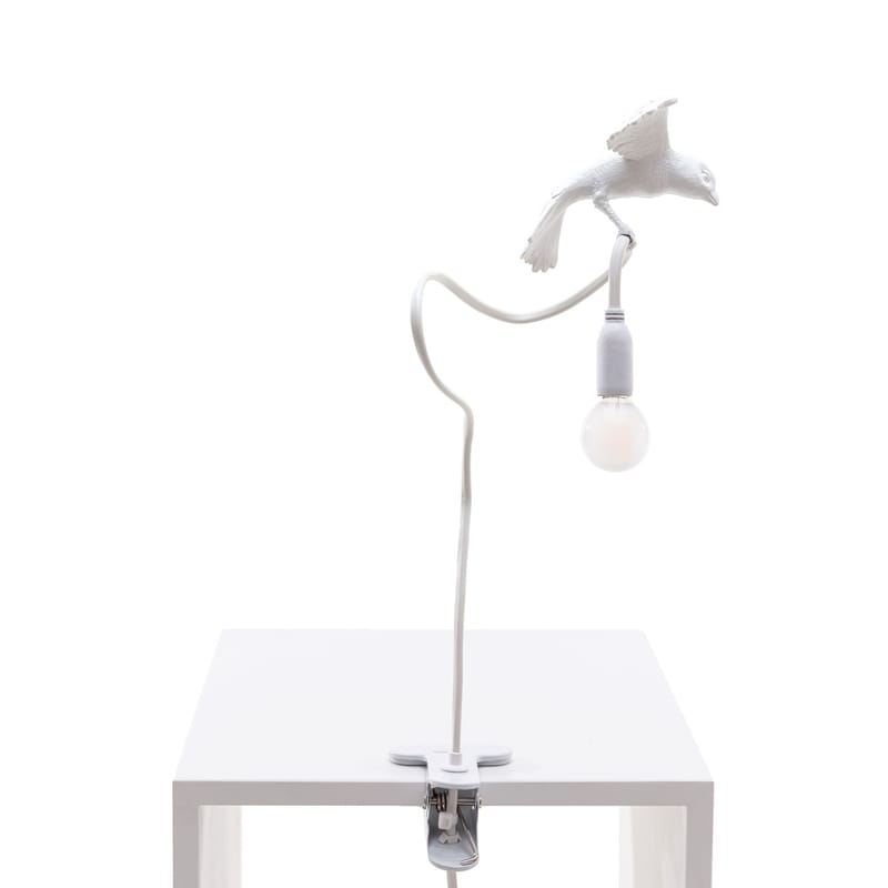 Luminaire - Lampes de table - Spot à pince Sparrow / Cruising plastique blanc - Seletti - Cruising / Blanc - Acier, Résine