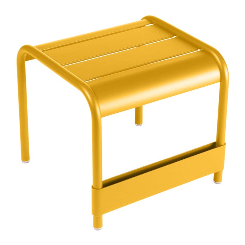 Mobilier - Tables basses - Table d\'appoint Luxembourg métal jaune / Repose-pieds - 44 x 42 cm - Fermob - Miel texturé - Aluminium laqué