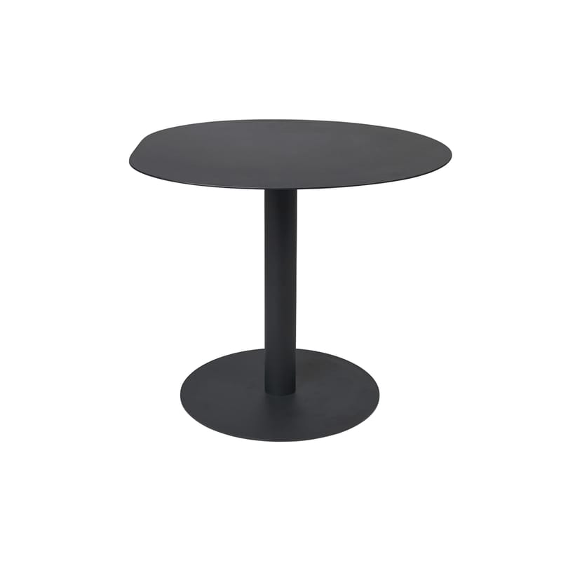 Jardin - Tables de jardin - Table ronde Pond Café OUTDOOR métal noir / Ø 88 cm - Forme asymétrique - Ferm Living - Noir - Acier galvanisé thermolaqué