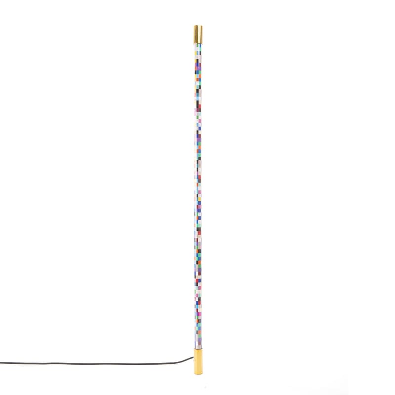 Luminaire - Appliques - Applique avec prise Linea Pixled plastique multicolore / LED - H 124 cm - Seletti - Multicolore / Or - Métal, Plastique