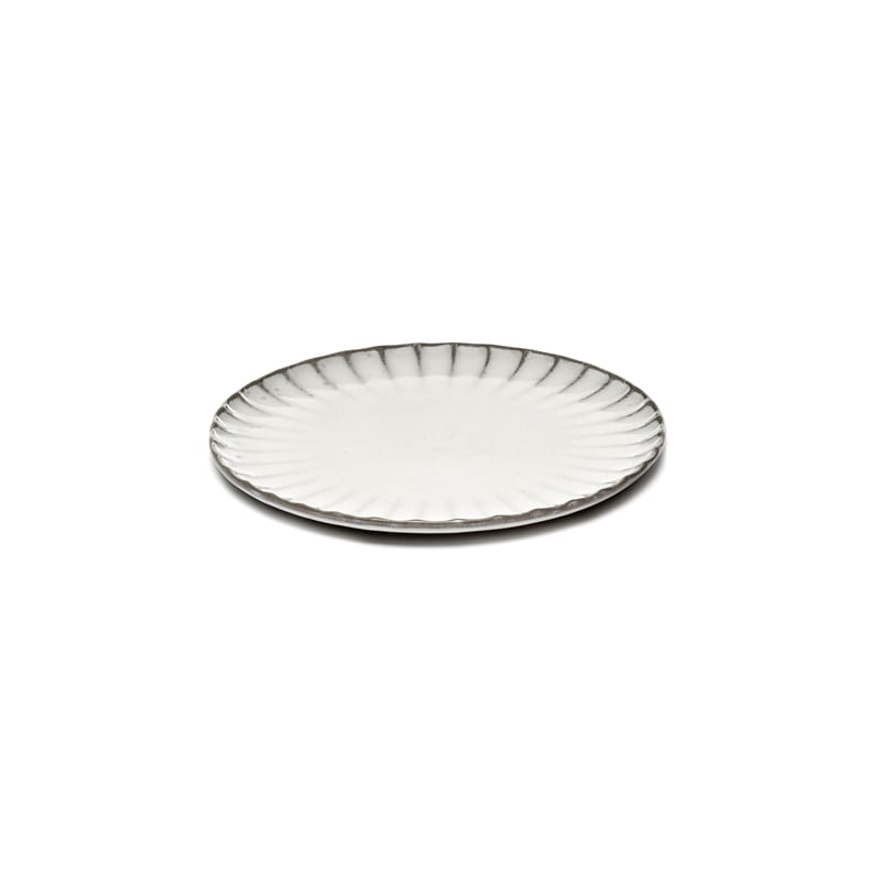 Table et cuisine - Assiettes - Assiette à dessert Inku céramique blanc / Ø 18 cm - Grès - Serax - Ø 18 cm / Blanc - Grès émaillé