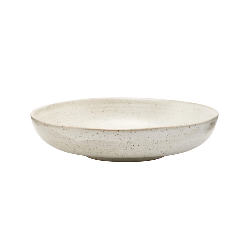 Table et cuisine - Assiettes - Assiette creuse Pion céramique blanc gris / Ø 19 cm - moucheté - House Doctor - Blanc-gris - Porcelaine émaillée