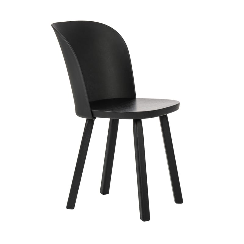 Mobilier - Chaises, fauteuils de salle à manger - Chaise Alpina bois noir / Frêne & bioplastique - Magis - Noir / Structure noire - Bioplastique, Frêne massif