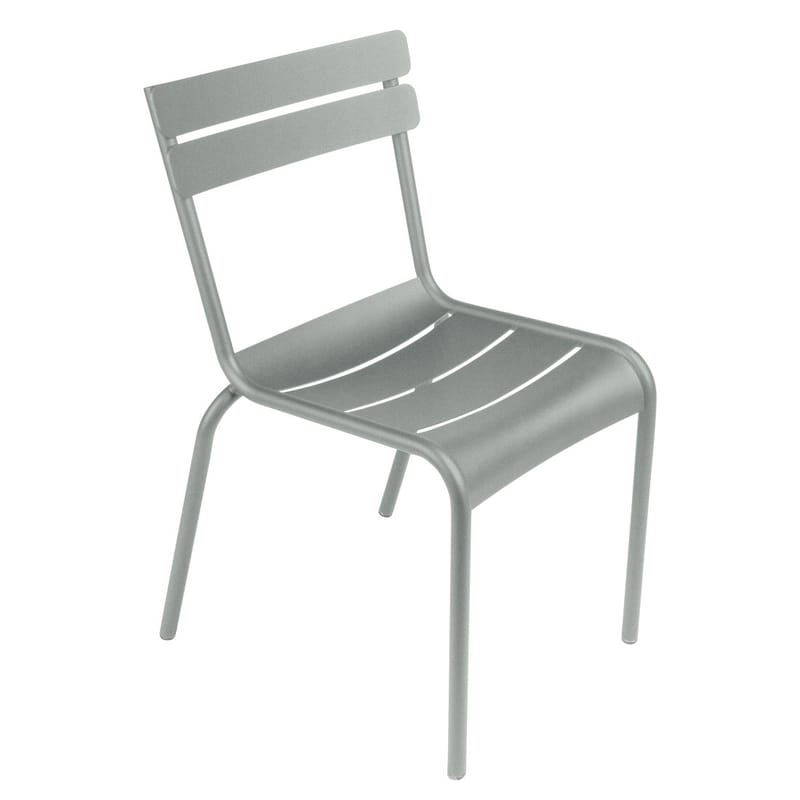 Mobilier - Chaises, fauteuils de salle à manger - Chaise empilable Luxembourg métal gris / Aluminium - Fermob - Gris lapilli - Aluminiuml laqué