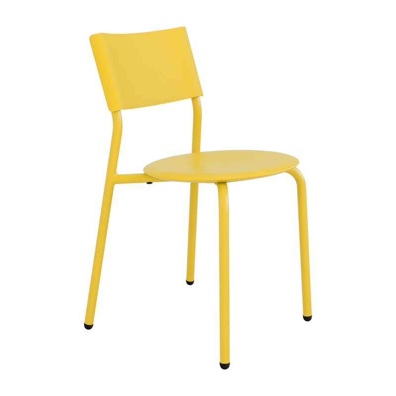 Mobilier - Chaises, fauteuils de salle à manger - Chaise empilable SSDr Outdoor plastique jaune / Pour l\'extérieur - Recyclé - TIPTOE - Jaune soleil - Acier thermolaqué, Polypropylène recyclé