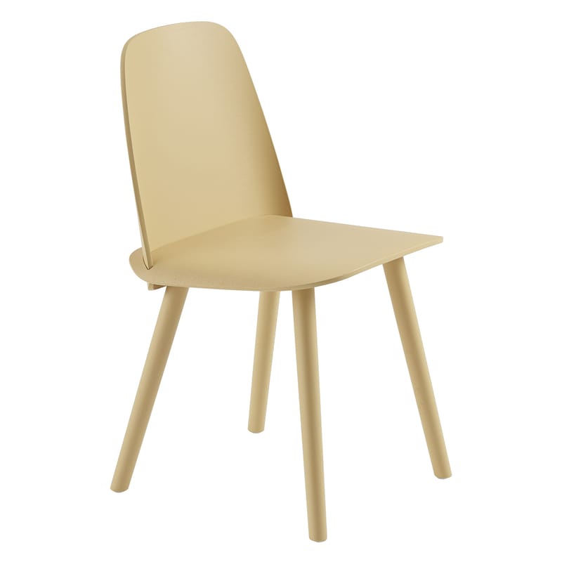 Mobilier - Chaises, fauteuils de salle à manger - Chaise Nerd bois jaune - Muuto - Jaune-sable - Chêne massif, Contreplaqué