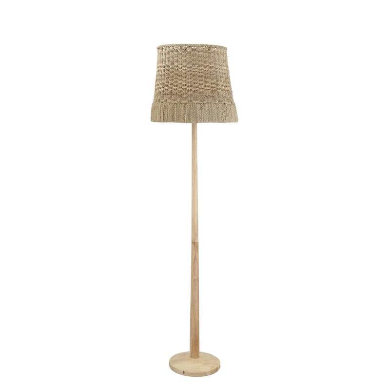 Lighting - Floor lamps - Collected Floor lamp cane & fibres beige natural wood / Rattan & wood - Bloomingville - Natural rattan - Rattan, Wood