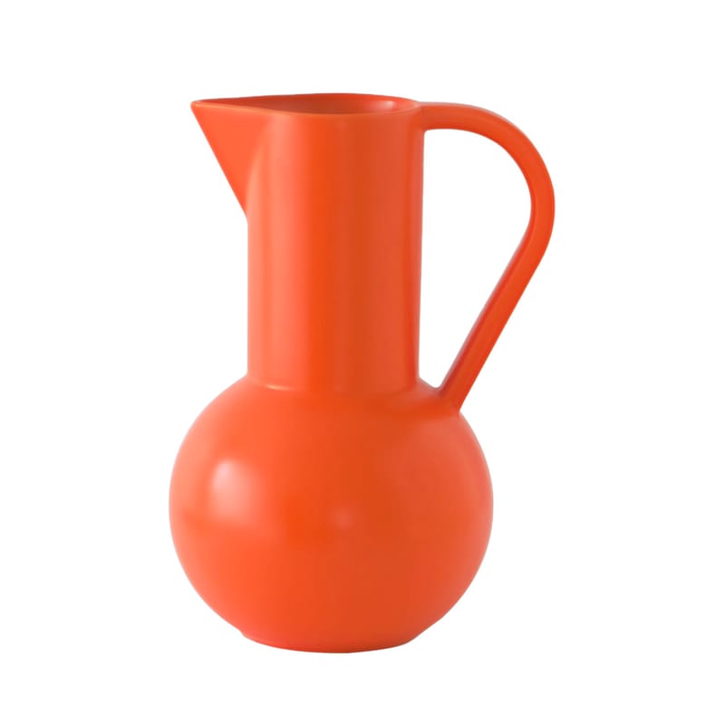 Tisch und Küche - Karaffen - Karaffe Strøm Large keramik orange / H 28 cm - Keramik / Handgefertigt - raawii - Orange vibrierend - Keramik