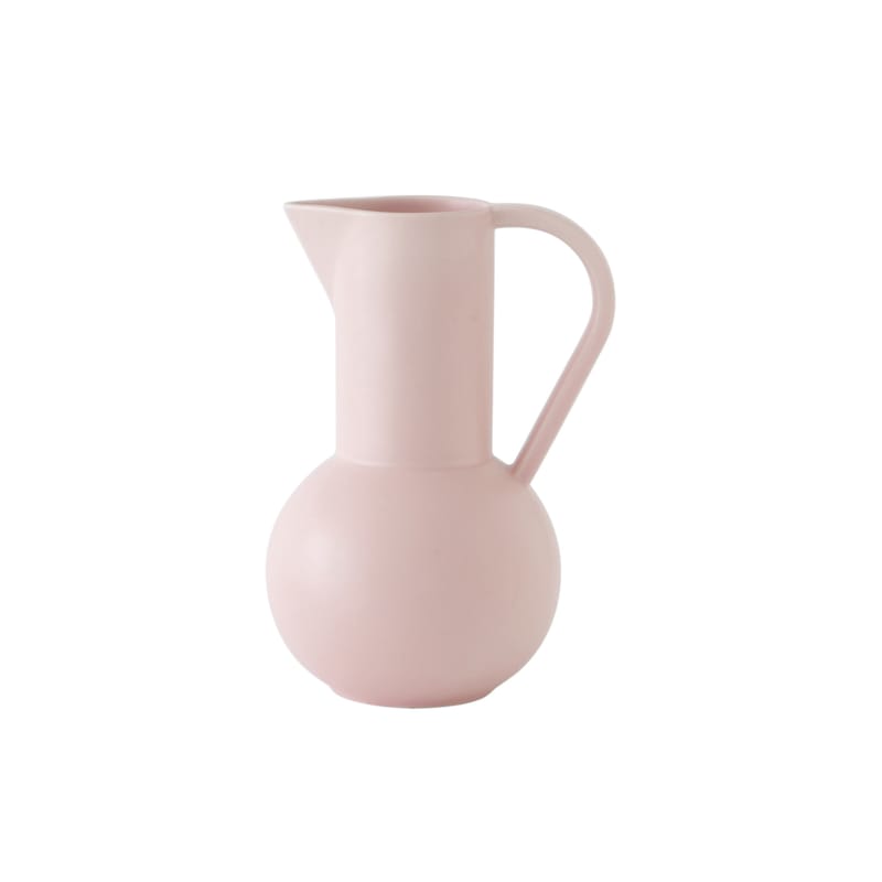Tisch und Küche - Karaffen - Karaffe Strøm Small keramik rosa / H 20 cm - Keramik / Handgefertigt - raawii - Blush Korallenrot - Keramik