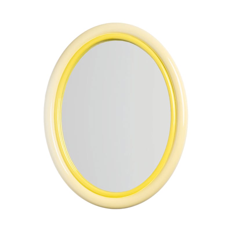 Décoration - Miroirs - Miroir mural Sleek jaune / 49 x 38 cm - & klevering - Jaune / 49 x 38 cm - Polyrésine, Verre