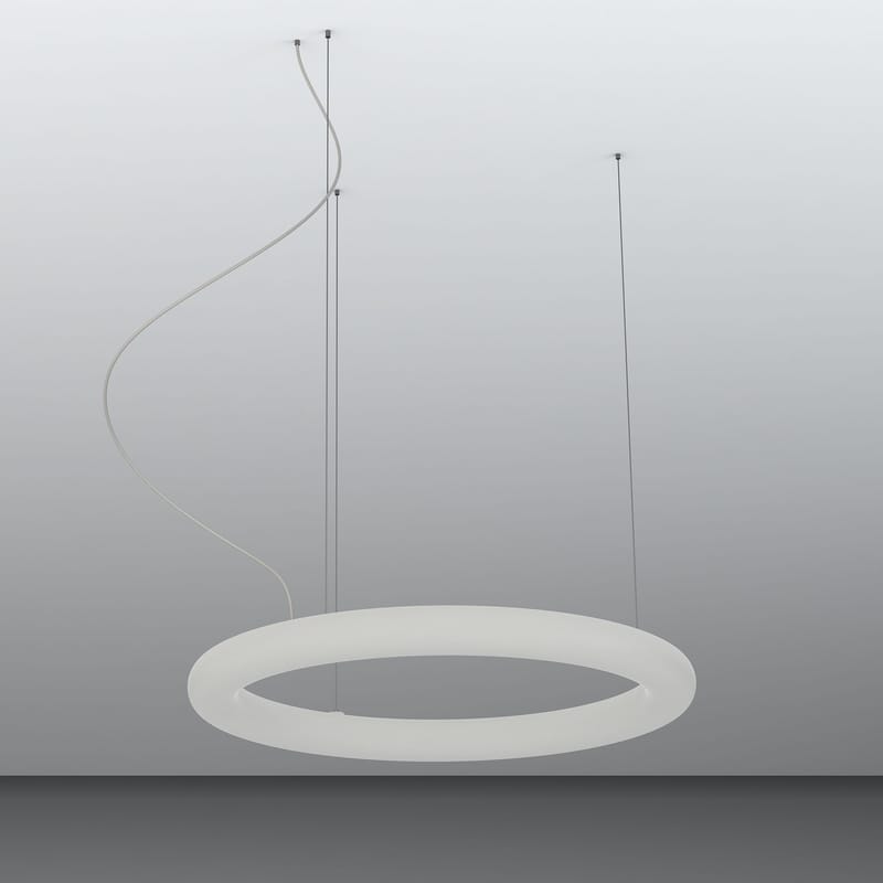Luminaire - Suspensions - Suspension Giotto LED plastique blanc / Ø 80 cm - Slide - Ø 80 cm / Blanc - polyéthène recyclable