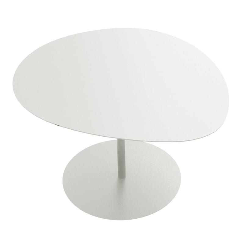 Mobilier - Tables basses - Table basse Galet n°3 INDOOR métal blanc / 57 x 64 x H 37 cm - Matière Grise - Blanc - Acier