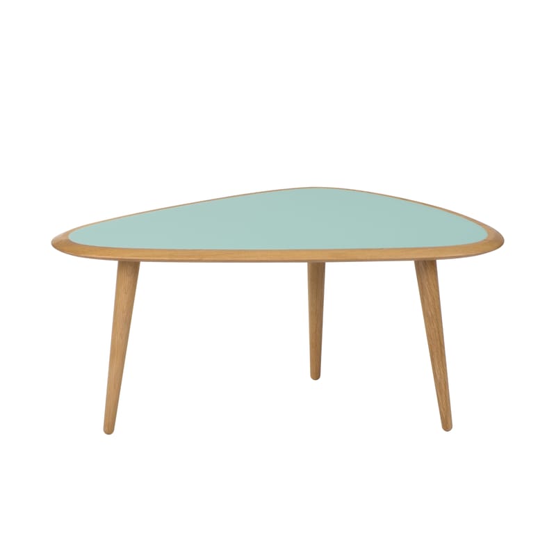 Mobilier - Tables basses - Table basse Small vert bois naturel / 85 x 53 cm - Laque - RED Edition - Vert Minéral laqué - Chêne massif, Laque traditionnelle