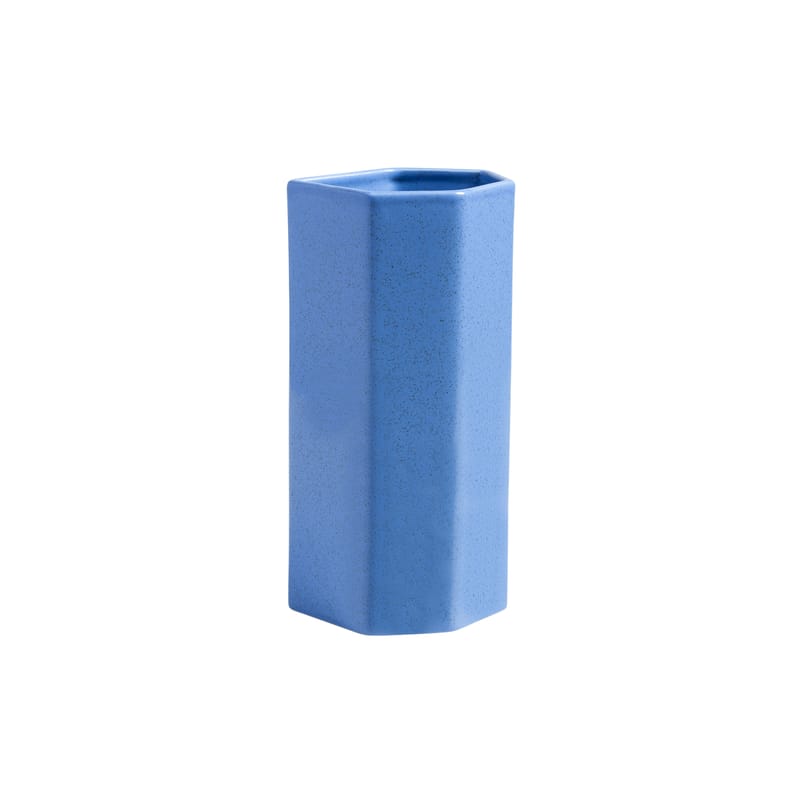 Décoration - Vases - Vase Brutal céramique bleu / 13 x 11.5 x H 28 cm - & klevering - Bleu clair (moucheté) - Céramique