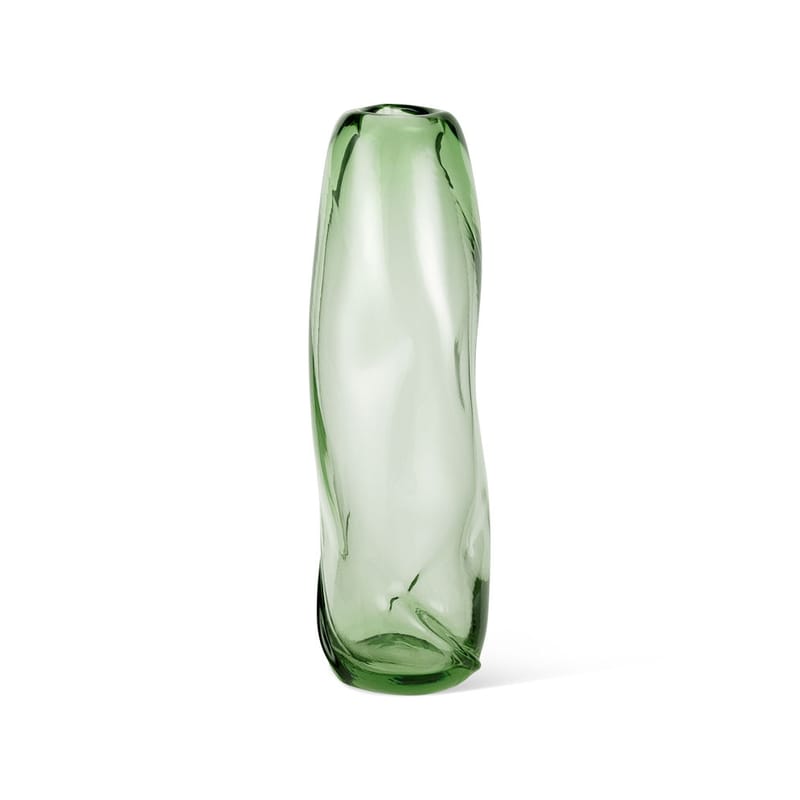 Décoration - Vases - Vase Water Swirl Tall verre vert / Verre recyclé soufflé bouche - Ø 16 x H 47 cm - Ferm Living - Vert transparent - Verre recyclé soufflé bouche
