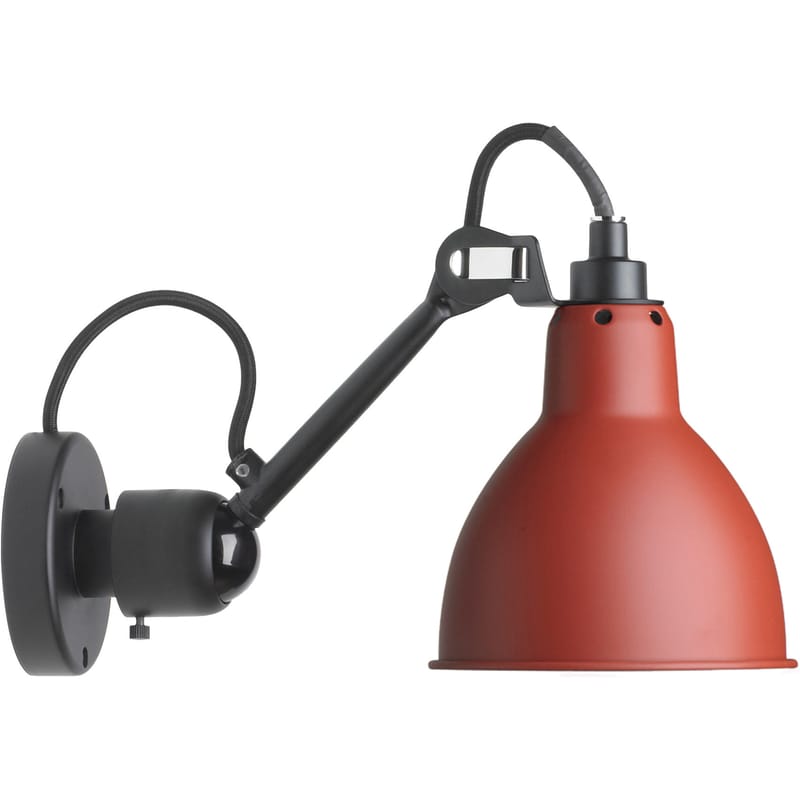 Luminaire - Appliques - Applique N°304 SW métal rouge / Lampe Gras - DCW éditions - Rouge satiné (mat) / Noir mat - Acier