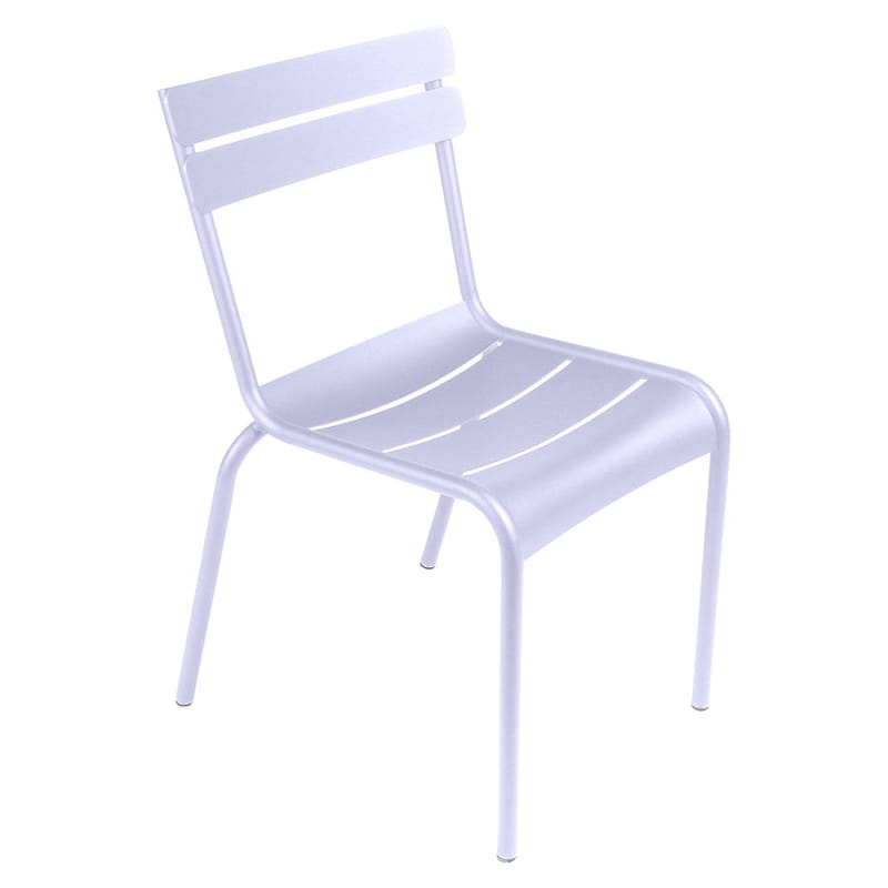 Mobilier - Chaises, fauteuils de salle à manger - Chaise empilable Luxembourg métal violet / Aluminium - Fermob - Guimauve - Aluminium