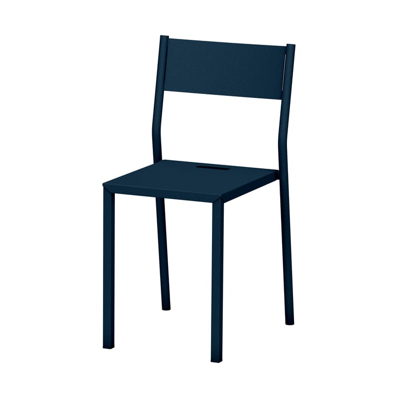 Mobilier - Chaises, fauteuils de salle à manger - Chaise empilable Take OUTDOOR métal bleu / Aluminium - Matière Grise - Denim - Aluminium laqué époxy