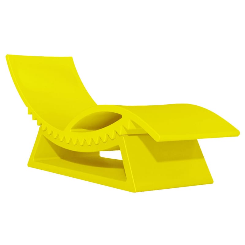 Jardin - Bains de soleil, chaises longues et hamacs - Chaise longue TicTac plastique jaune / Avec table basse - Slide - Jaune - polyéthène recyclable