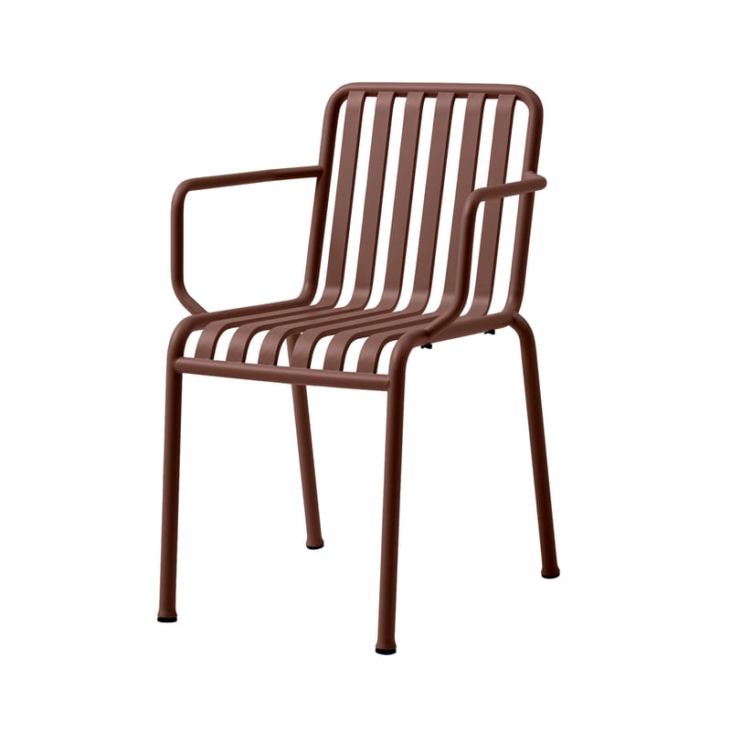 Mobilier - Chaises, fauteuils de salle à manger - Fauteuil empilable Palissade métal rouge / Bouroullec, 2016 - Hay - Rouge oxyde - Acier
