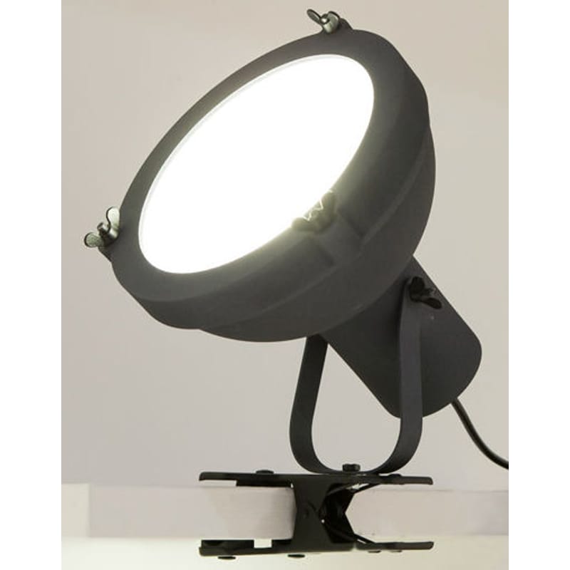 Illuminazione - Lampade da tavolo - Lampada a pinza Projecteur 165 metallo grigio nero / Riedizione 1954 - Nemo - Antracite-blu scuro - alluminio verniciato, Vetro opalino