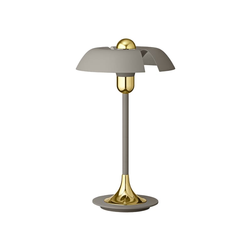 Luminaire - Lampes de table - Lampe de table Cycnus métal gris beige / H 48 cm - AYTM - Taupe & or - Acier, Aluminium, Aluminium plaqué laiton
