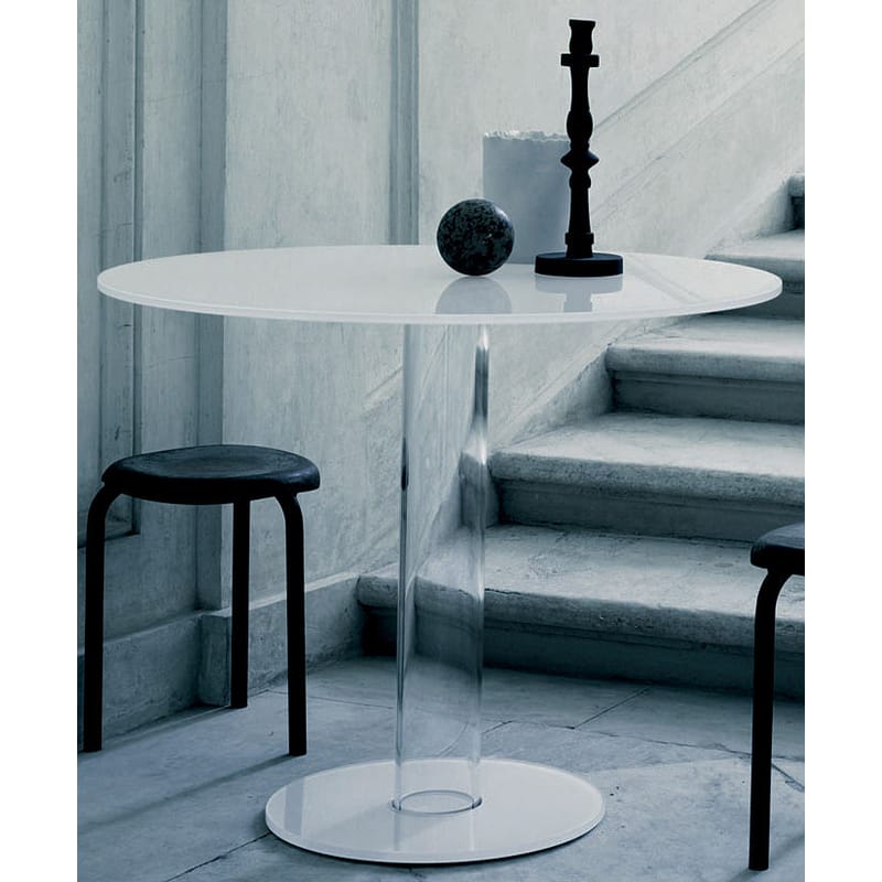 Furniture - Dining Tables - Hub Round table glass white - Glas Italia - White - Glass