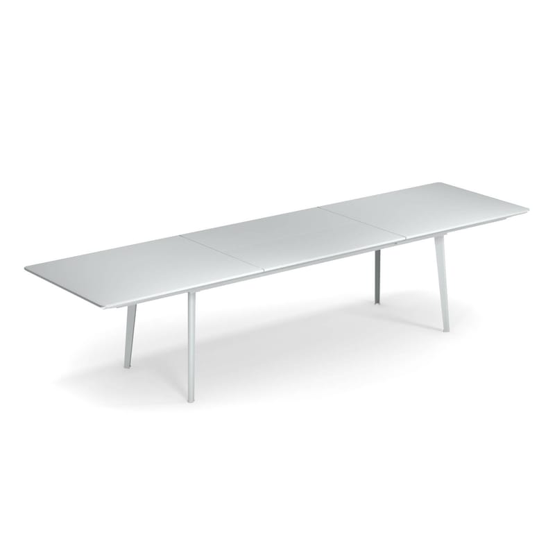 Jardin - Tables de jardin - Table à rallonge Plus4 métal blanc / 220 à 330 cm - Emu - Blanc Glace - Acier verni